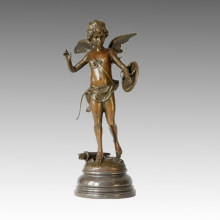 Mitologia Bronze Escultura Cupido Decoração Latão Estátua TPE-344